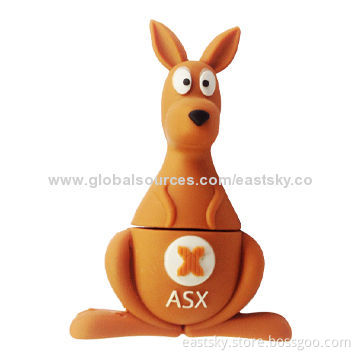 Custom Kangaroo-shaped USB Drive, Made of Soft PVC Material, OEM Orders are Welcome